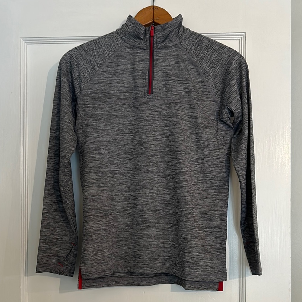 All in Motion Gray and Red Boy's 1/4 Zip, Medium